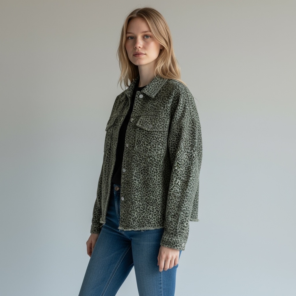 Mittoshop Leopard Print Jacket Shacket Women Smal… - image 11